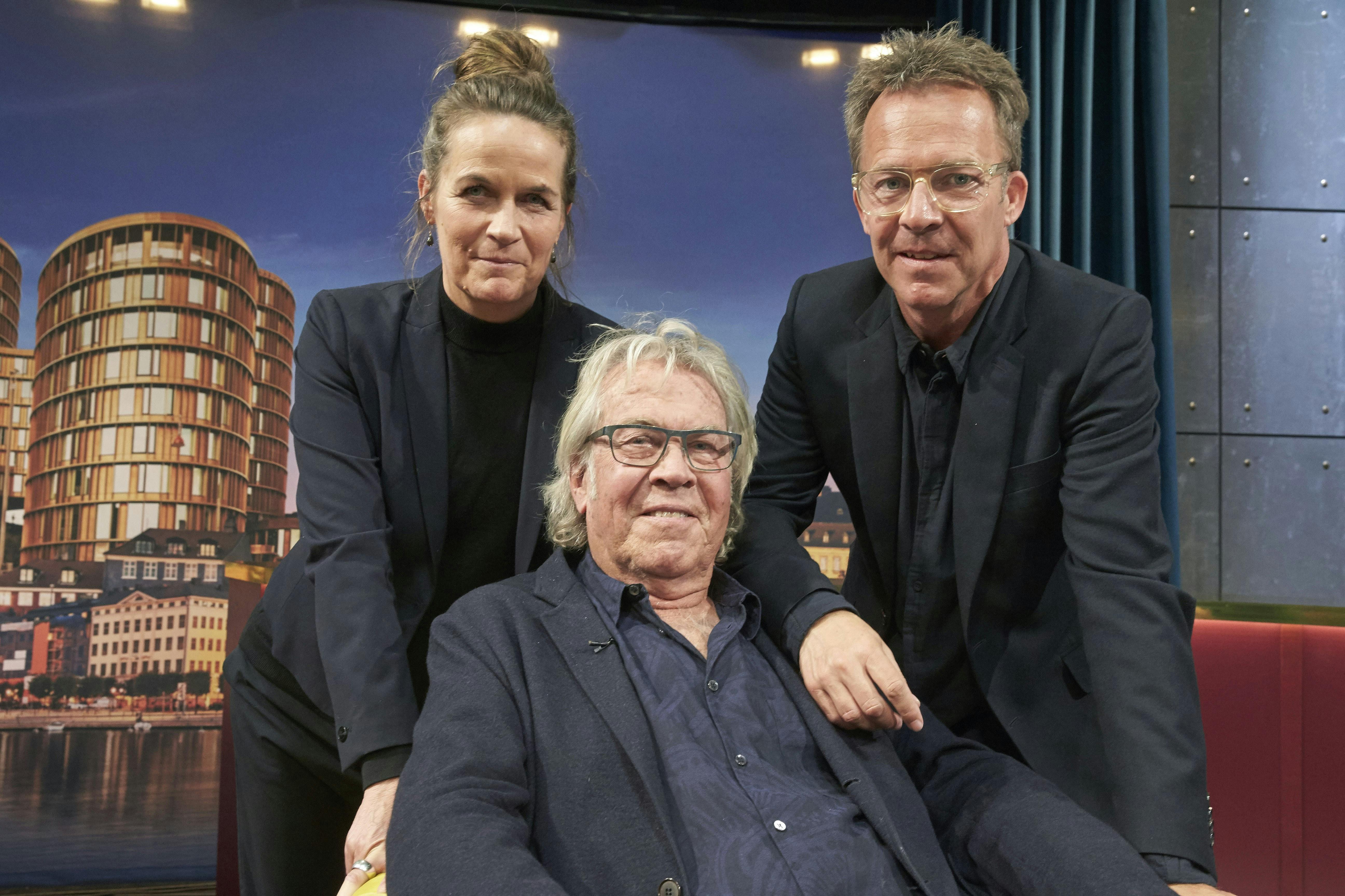 Jørgen Leth med børnene Karoline og Asger. 