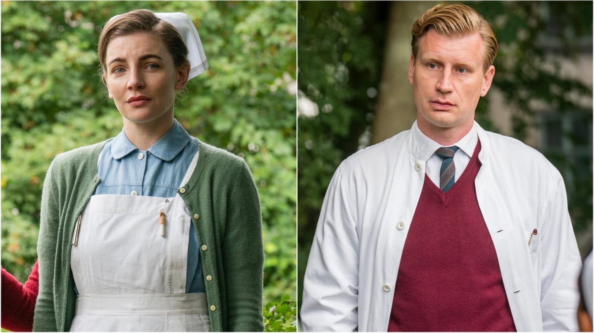Molly Egelind og Andreas Jebro som Anna og Jens i ”Sygeplejeskolen”.