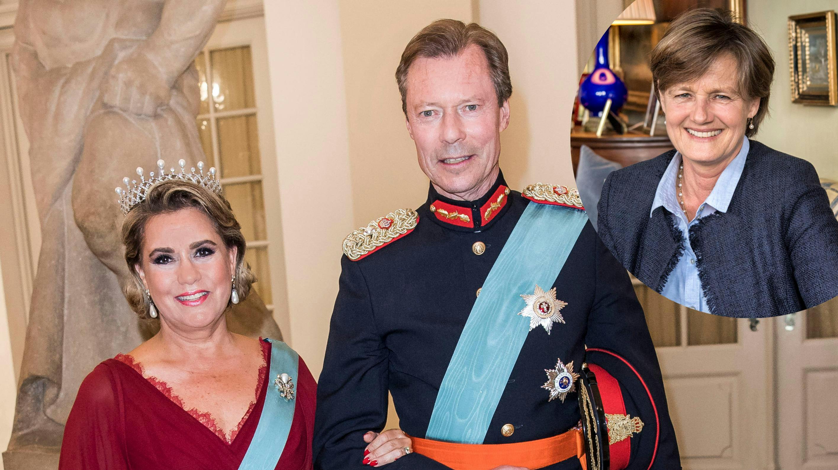 Storhertuginde Maria Teresa og storhertug Henri i Danmark i anledning af kronprins Frederiks 50-års fødselsdag i 2018. Indsat: Silvia Munro på Ledreborg Slot i 2017.