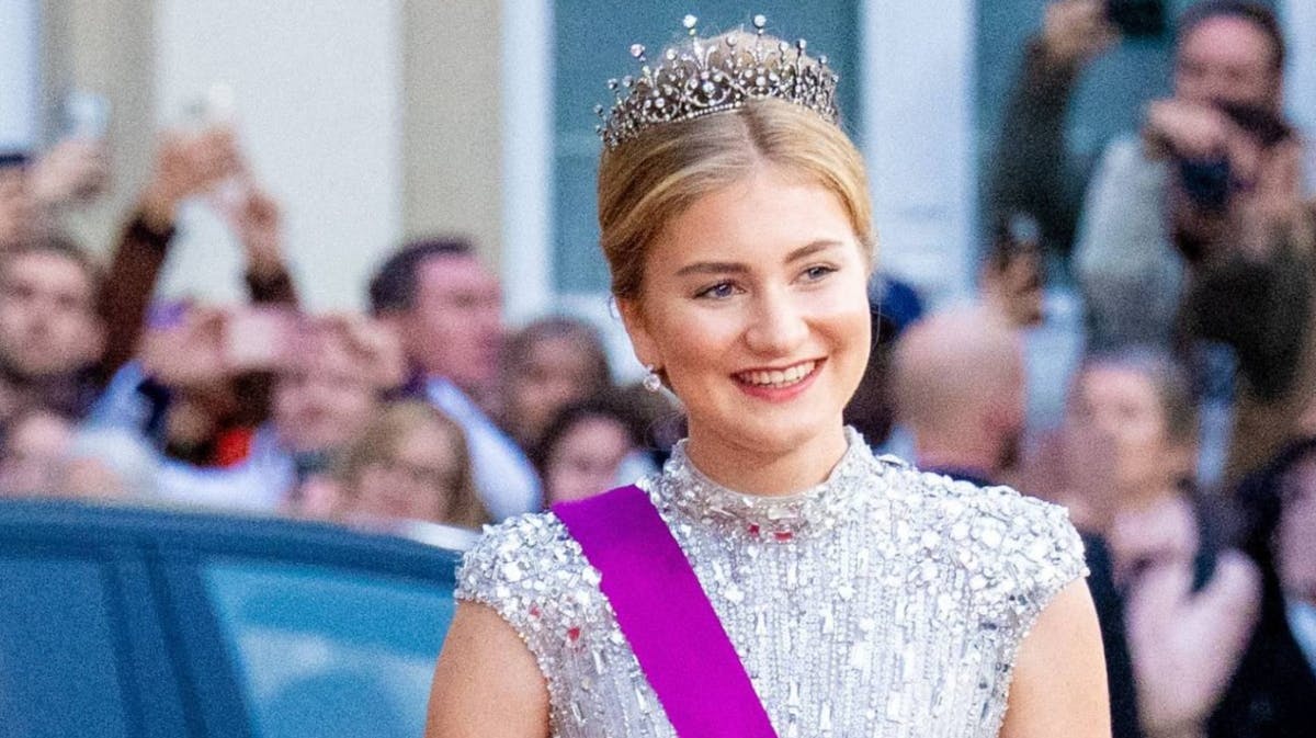 Prinsesse Elisabeth ved ankomsten til gallamiddagen.