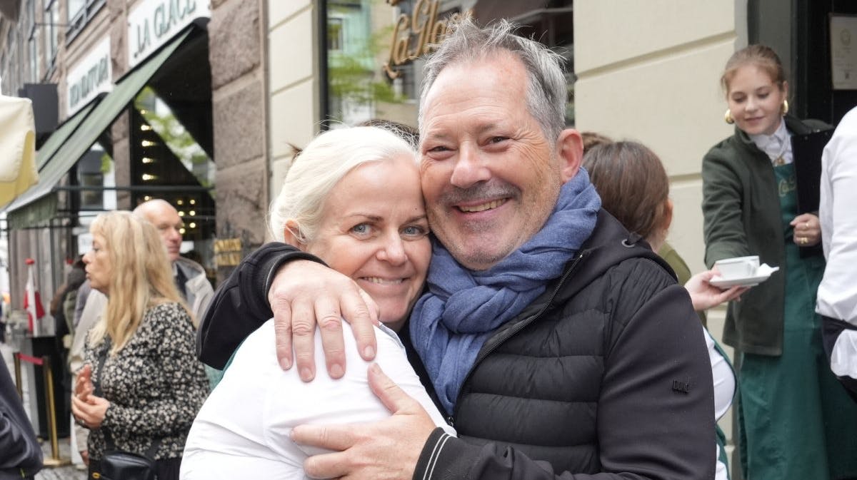 Marianne Stagetorn Kolos med ægtemanden Peter Kolos til fejringen af generationsskiftet hos La Glace, hvor døtrene Laura Stagetorn Kolos-Lauritzen og Maria Stagetorn Kolos overtager konditoriet. 