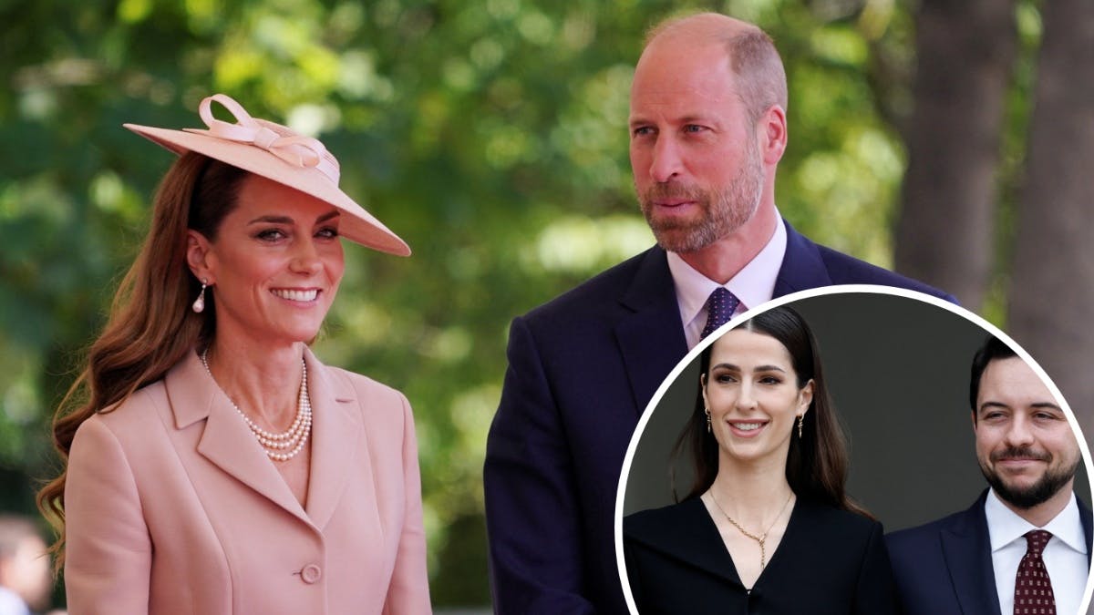Prinsesse Kate, prins William, kronprins Hussein og kronprinsesse Rajwa.