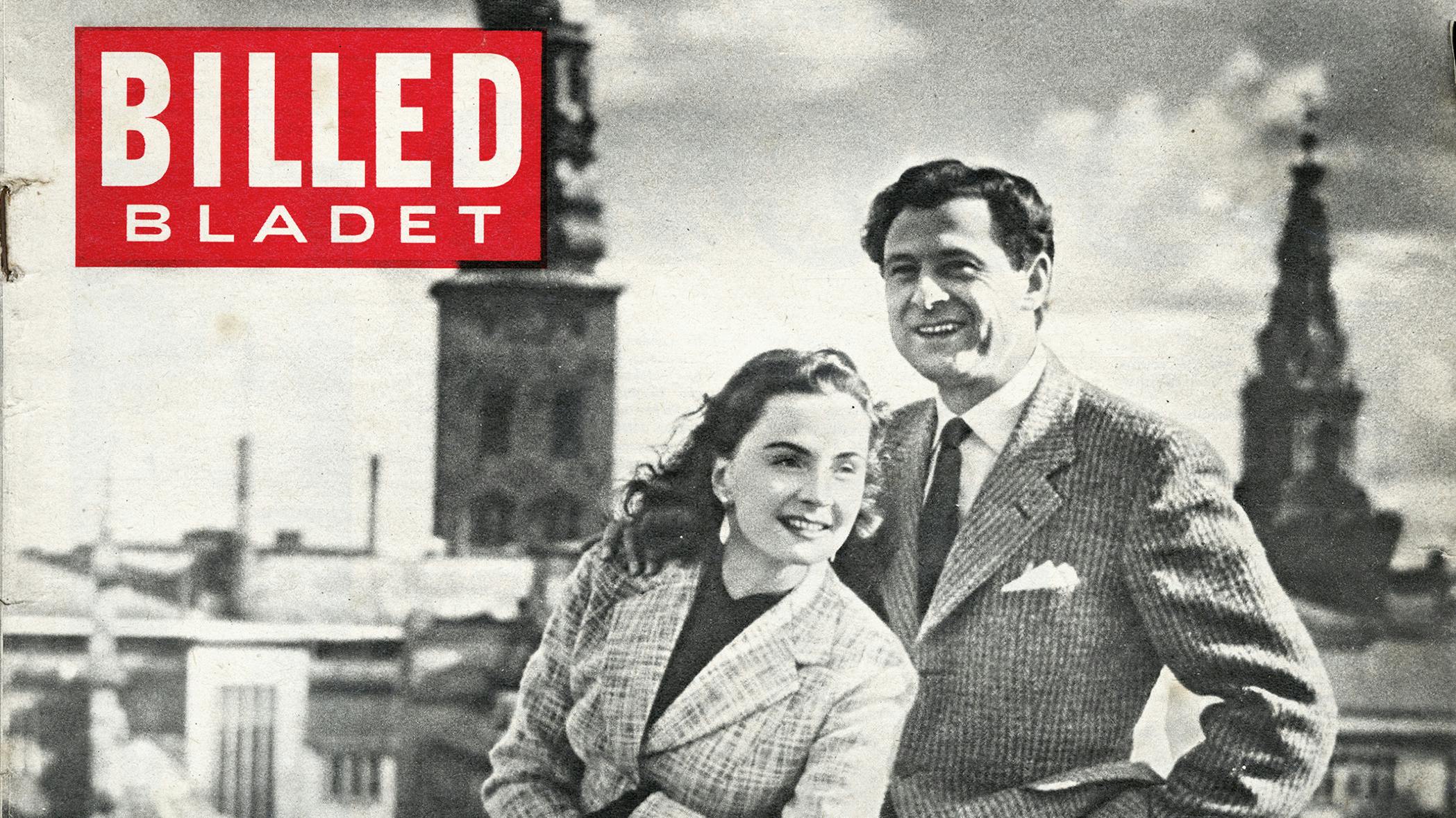 Poul Reichhardt og Margaretha Fahlén på forsiden af BILLED-BLADET i 1955