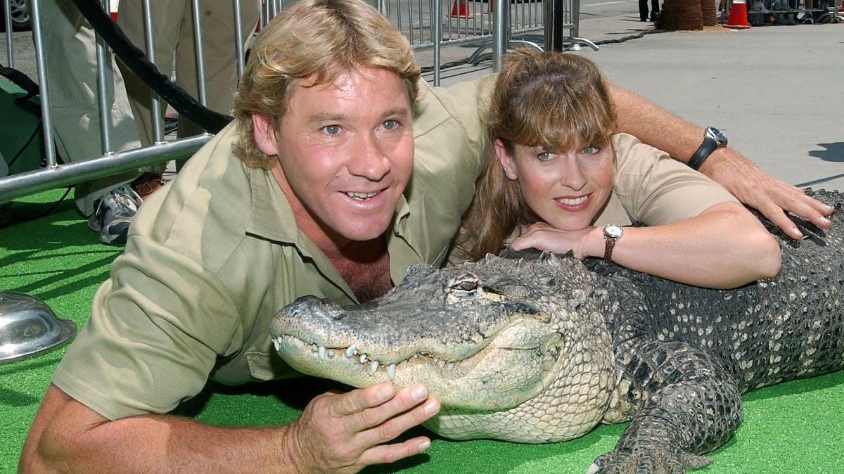 Krokodillejægeren Steve Irwin og hans hustru, Terri.