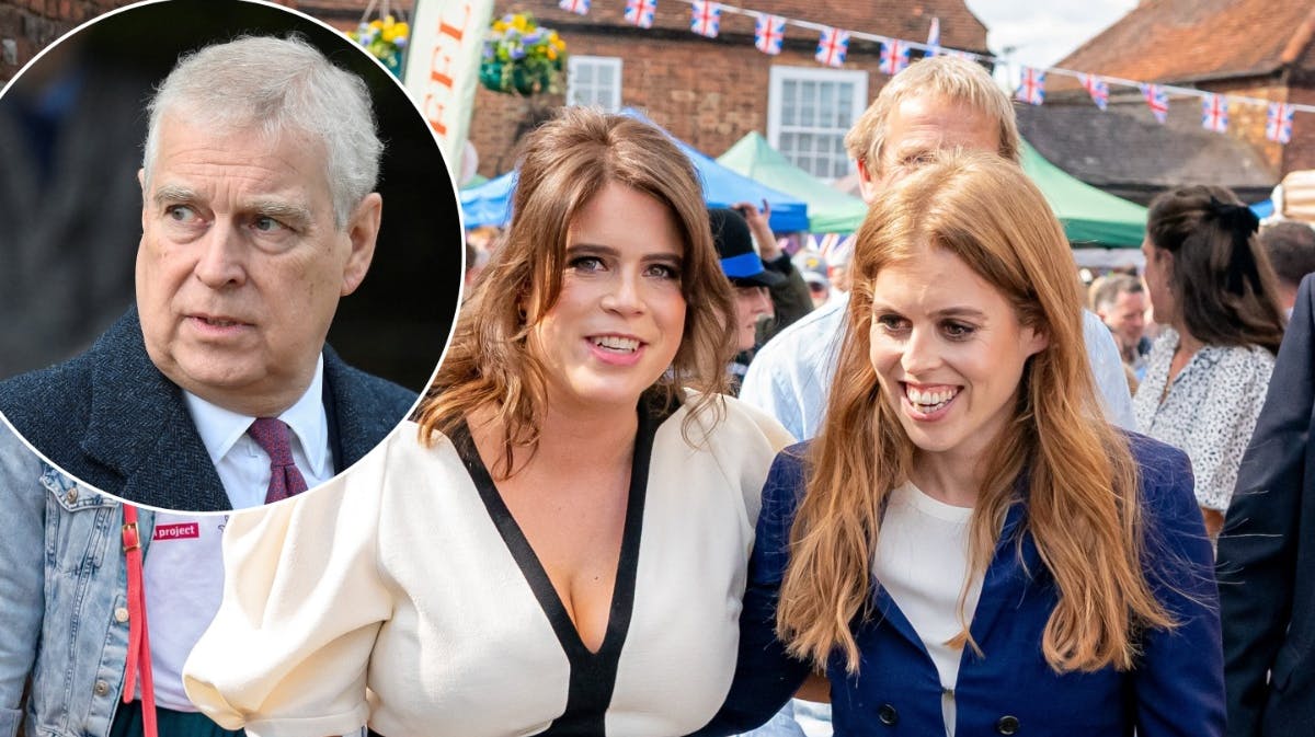 Prins Andrew, prinsesse Eugenie og prinsesse Beatrice.