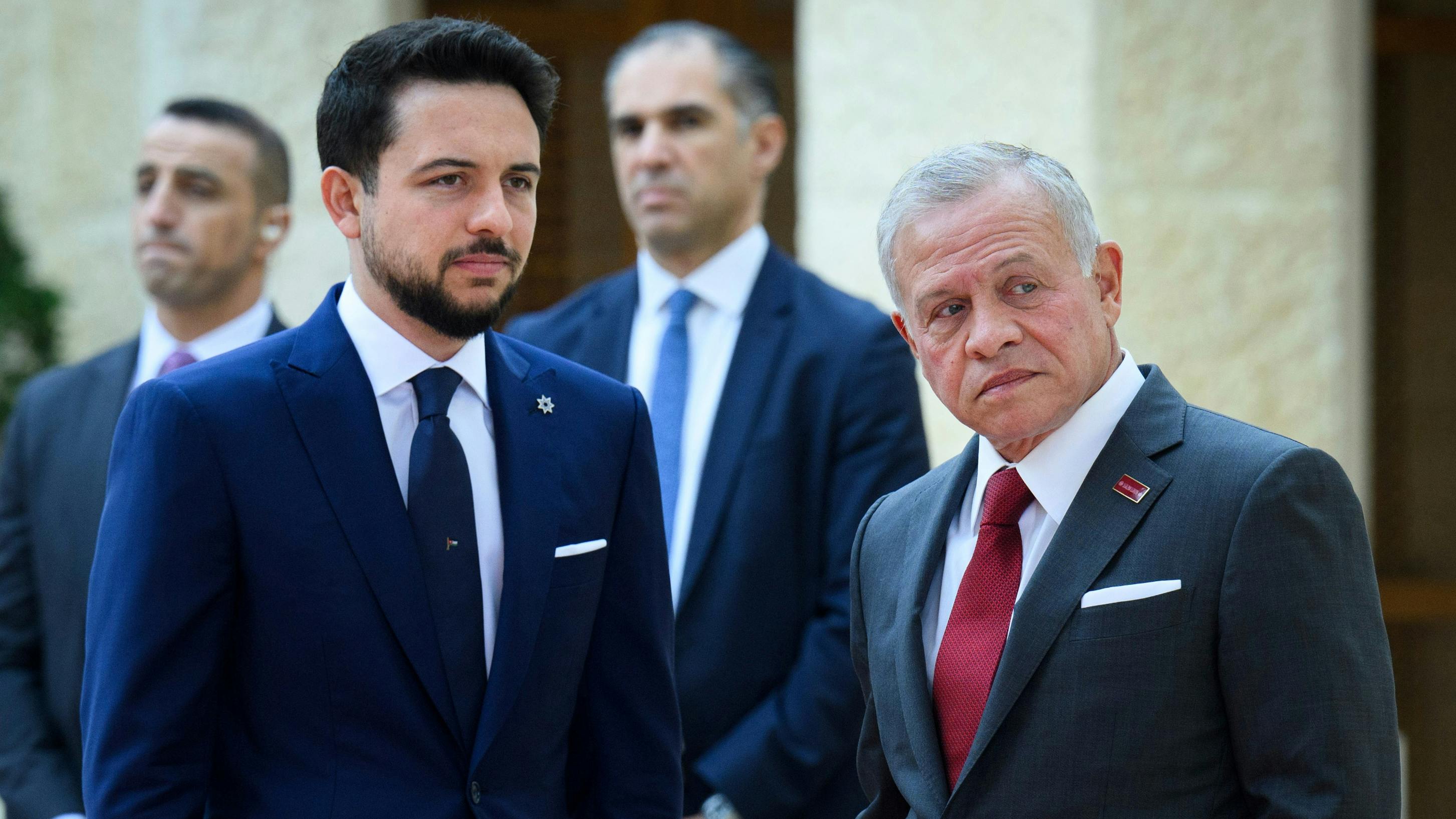 Kronprins Hussein og kong Abdullah.