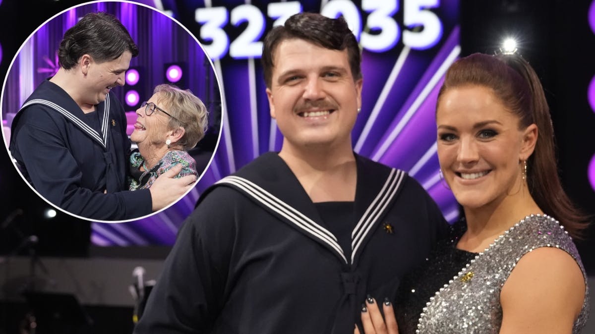 Alfred Midé Erichsen med sin mormor, Sonja, og dansepartner, Camilla Dalsgaard.