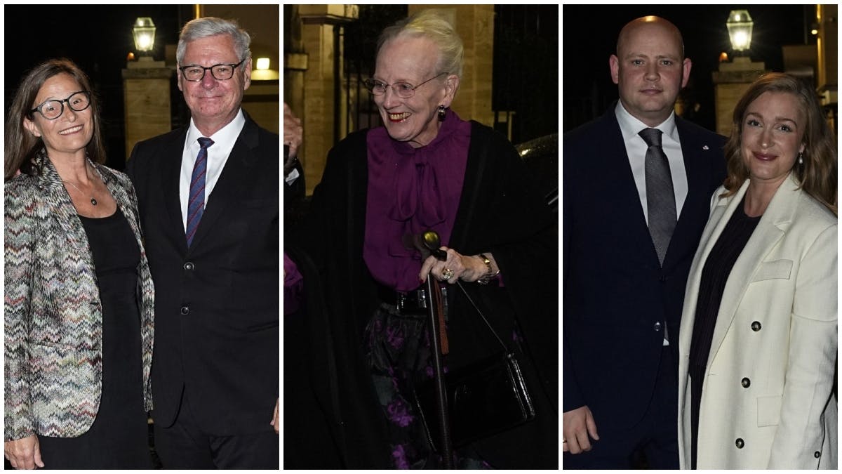 Gæster til middag i den danske ambassadørs residens under dronning Margrethes besøg i Rom