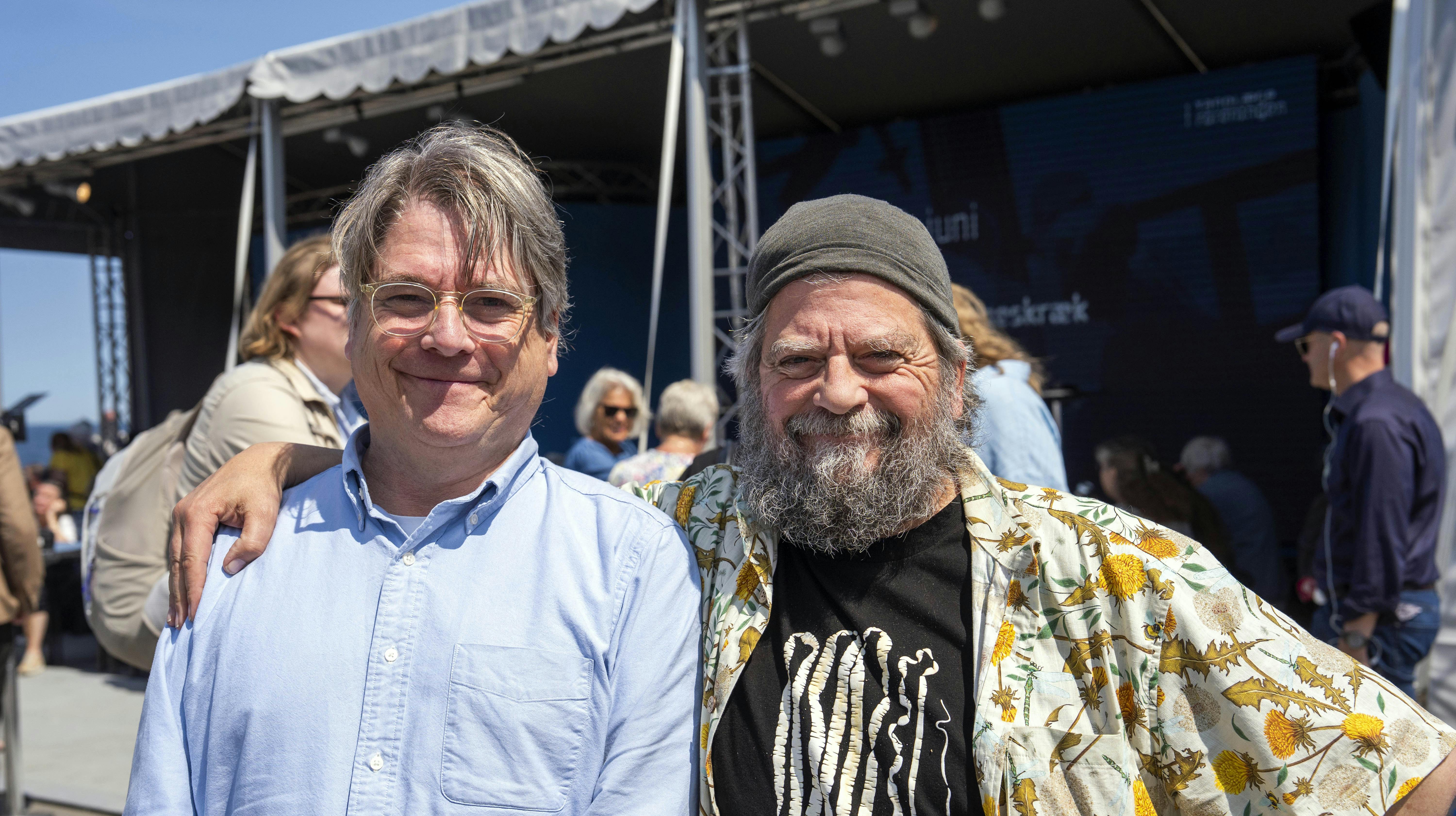 Anders og Peter Lund Madsen deltog i Folkemødet i juni - og knap to måneder efter døde Peter Lund Madsen pludseligt.