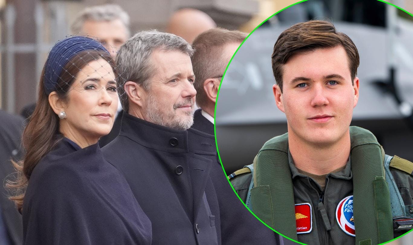 Dronning Mary og kong Frederik ankommer til Letland på statsbesøg tirsdag 28. oktober 2025. Indsat: Kronprins Christian. 