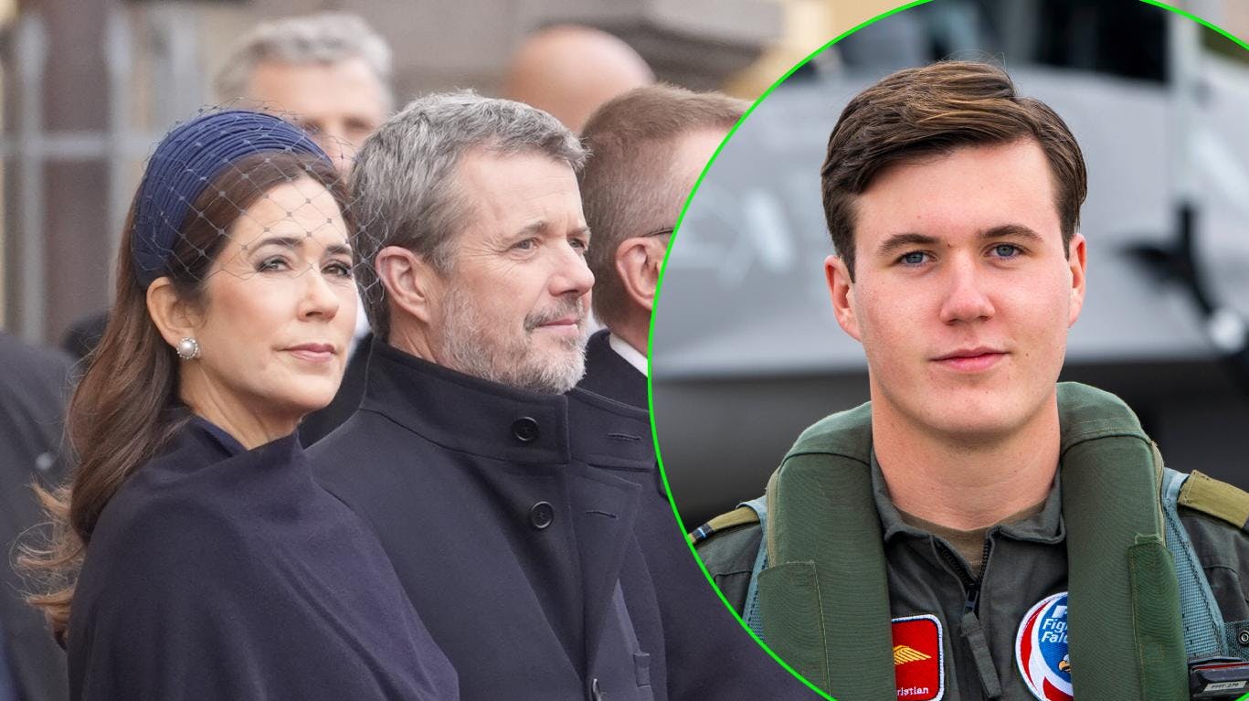 Dronning Mary og kong Frederik ankommer til Letland på statsbesøg tirsdag 28. oktober 2025. Indsat: Kronprins Christian.