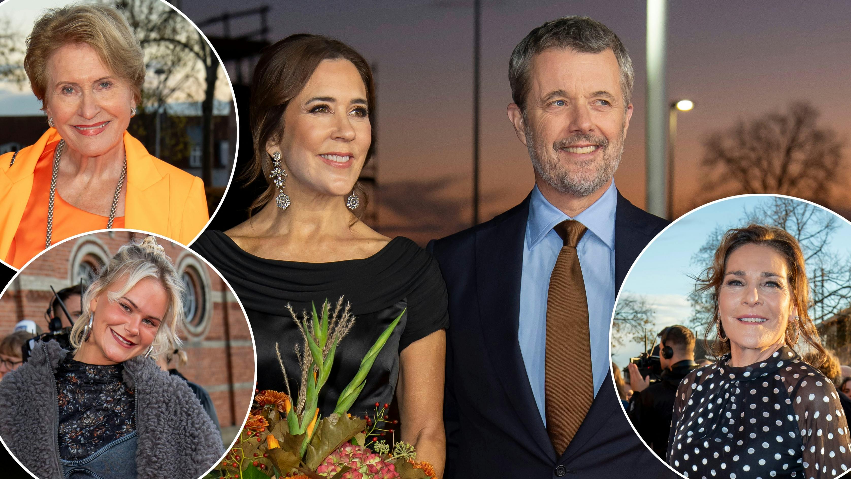 Kongeparrets Priser. Kong Frederik, dronning Mary, Annika, Karin Salling og Lis Sørensen