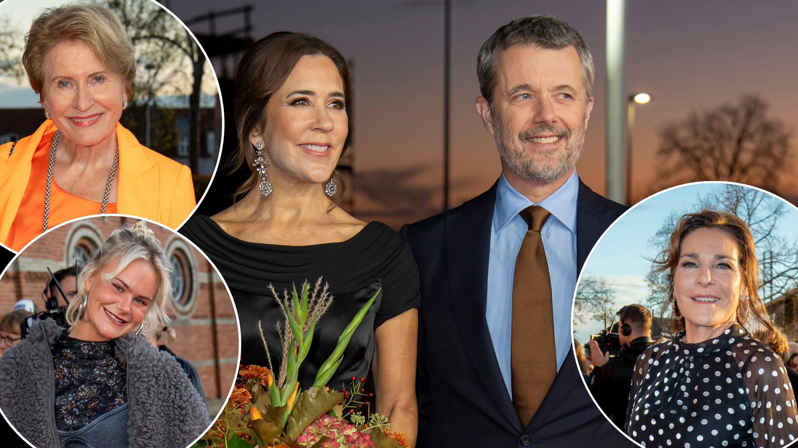 Kongeparrets Priser. Kong Frederik, dronning Mary, Annika, Karin Salling og Lis Sørensen