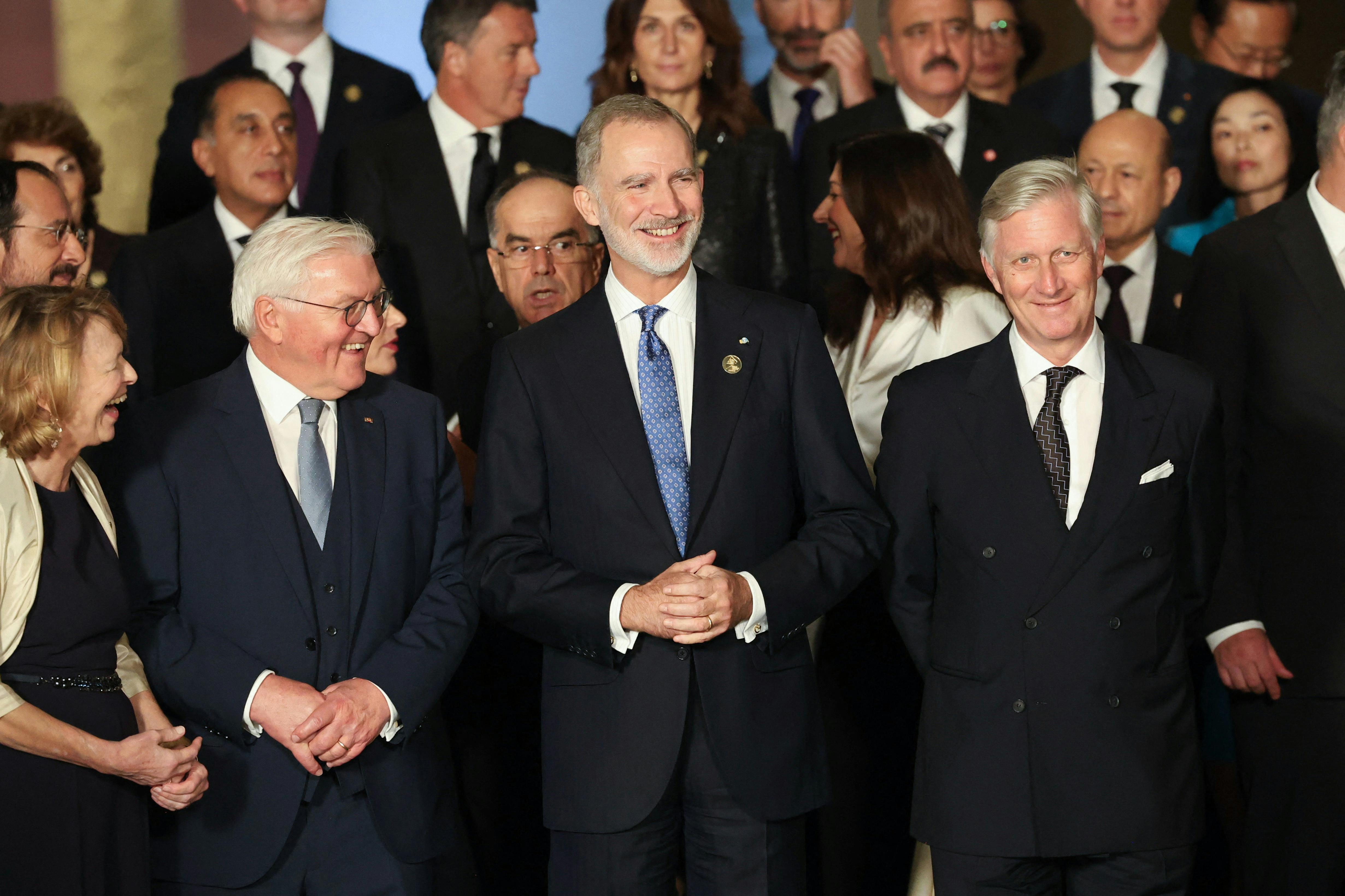 Spaniens kong Felipe og Belgiens kong Philippe så ud til at have en god aften.