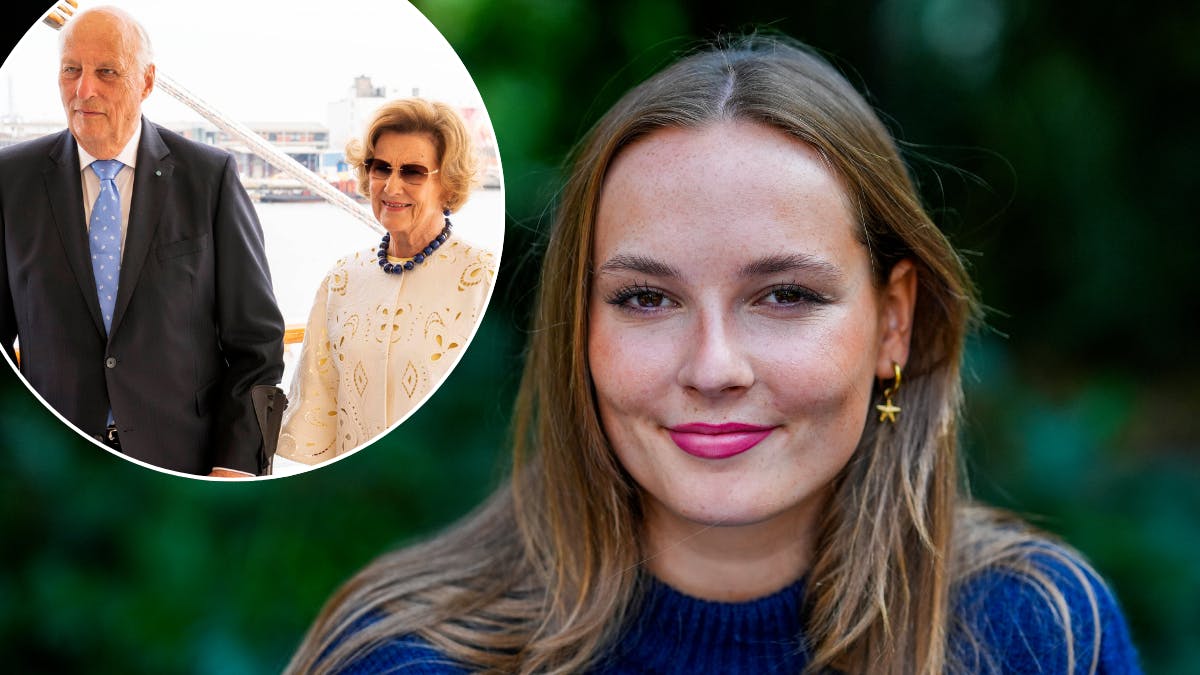 Prinsesse Ingrid Alexandra. Indsat foto af kong Harald og dronning Sonja. 