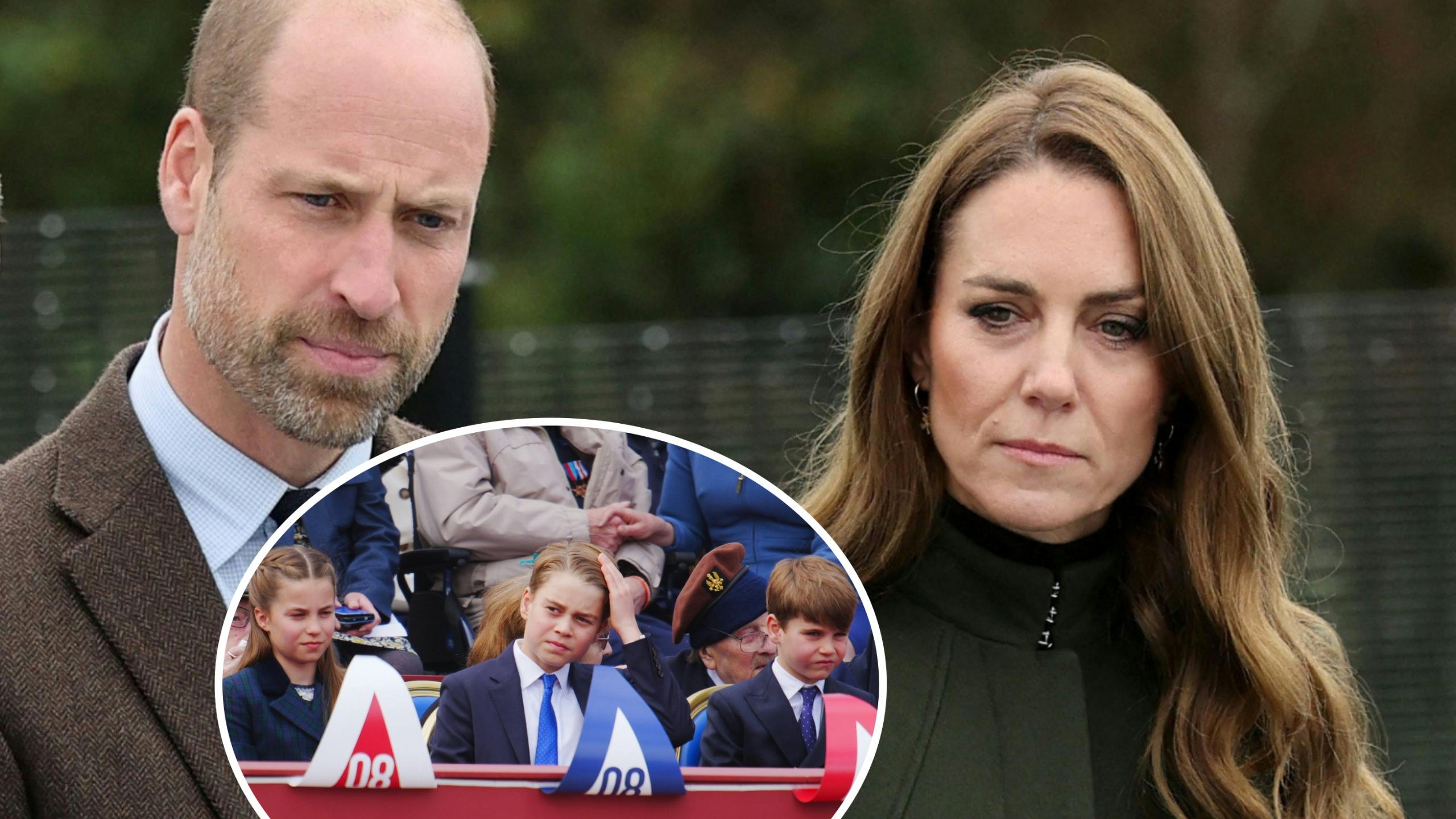 Prins William og prinsesse Catherine samt deres børn, prinsesse Charlotte, prins George og prins Louis.