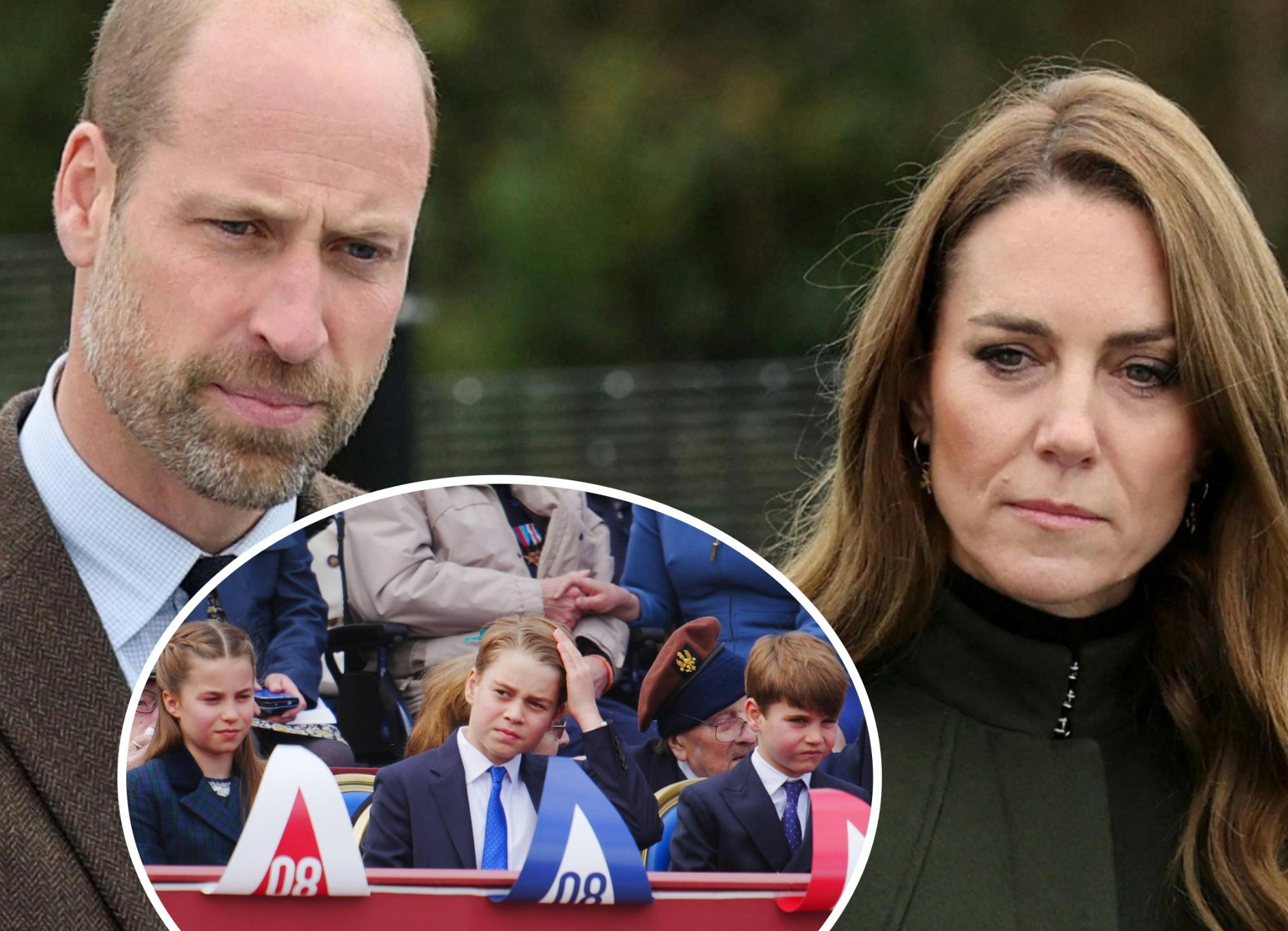 Prins William og prinsesse Catherine samt deres børn, prinsesse Charlotte, prins George og prins Louis.