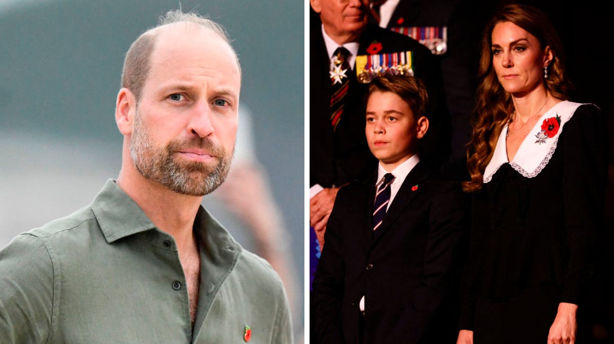 Prins William, prins George og prinsesse Kate.