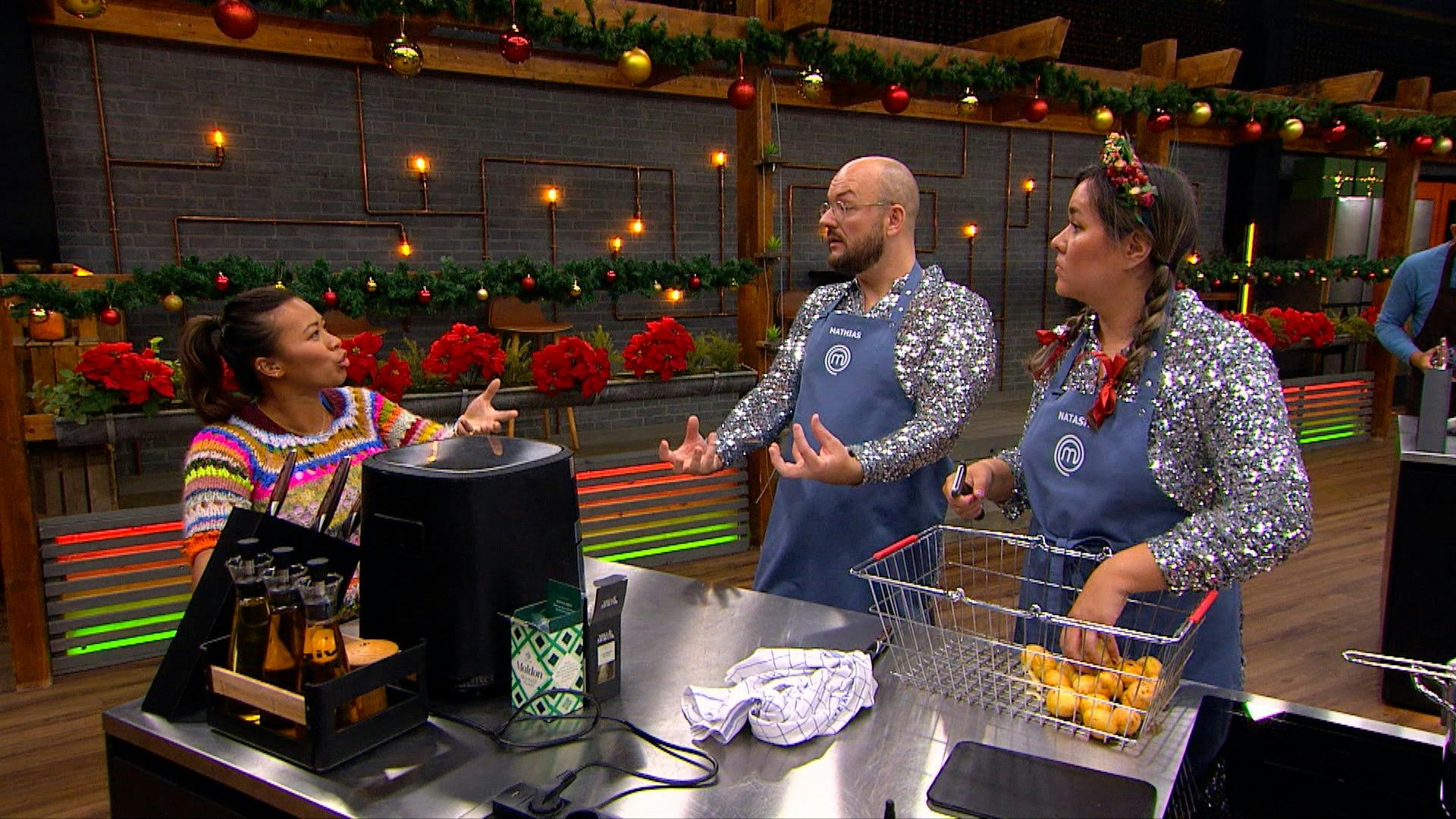 Mathias Helt og Natasha Brock i "MasterChef Jul"