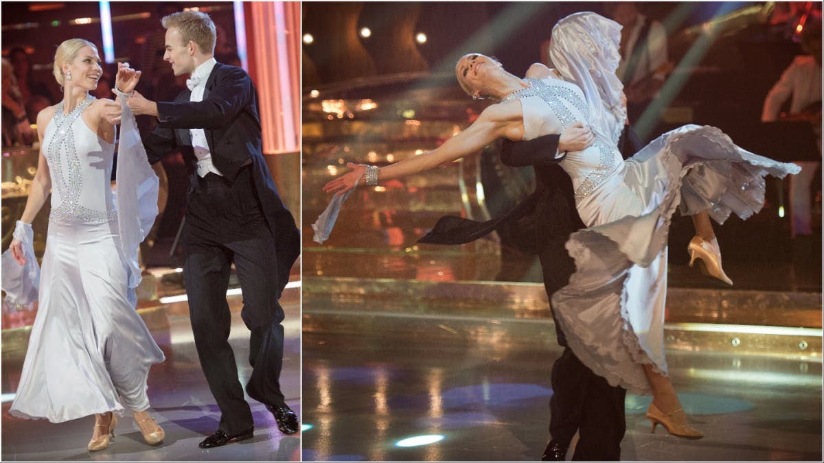 Louise Svalastogs vinge satte sig fast i Mads Vad ansigt under semifinalen i "Vild med dans" i 2012.