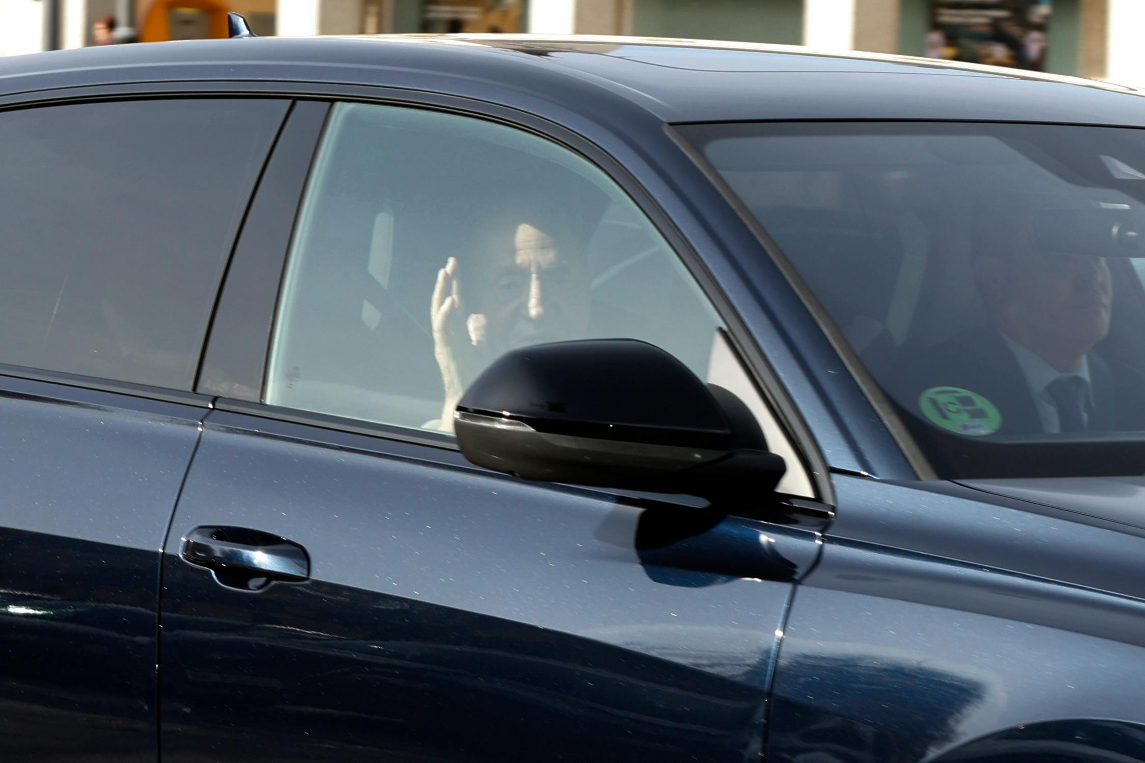 King Juan Carlos on his arrival at El Pardo Palace, November 22, 2025, in Madrid (Spain). FAMOUS Antonio Gutiérrez / Europa Press 11/22/2025 (Europa Press via AP)