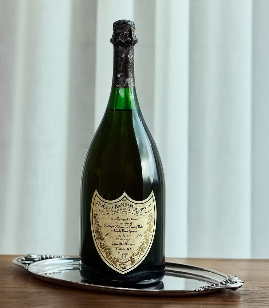 En Dom Pérignon Vintage 1961 fra et af verdens mest berømte bryllupper.