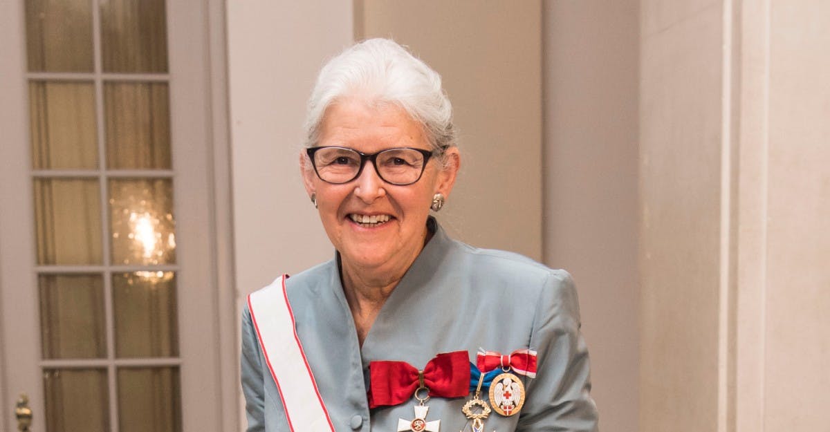 Bodil Nyboe Andersen til nytårskur for officerer fra Forsvaret og Beredsskabsstyrelsen, I., II. og III. rangklasse samt indbudte repræsentanter for større landsorganisationer og de kongelige protektioner på Christiansborg Slot den 4. januar 2017.