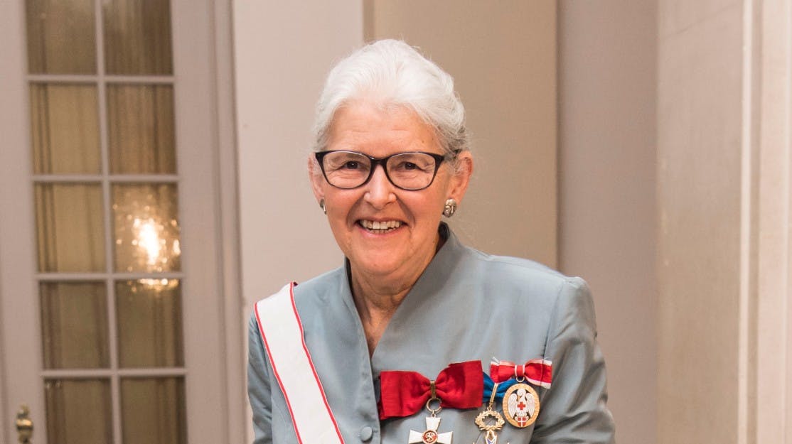 Bodil Nyboe Andersen til nytårskur for officerer fra Forsvaret og Beredsskabsstyrelsen, I., II. og III. rangklasse samt indbudte repræsentanter for større landsorganisationer og de kongelige protektioner på Christiansborg Slot den 4. januar 2017.