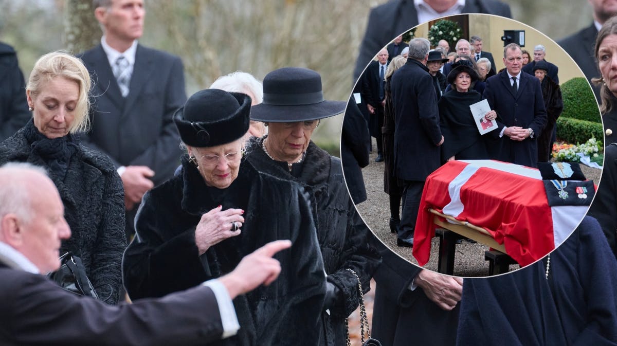 Der var gribende scener ved lensgreve Preben Ahlefeldt-Laurvigs begravelse. 