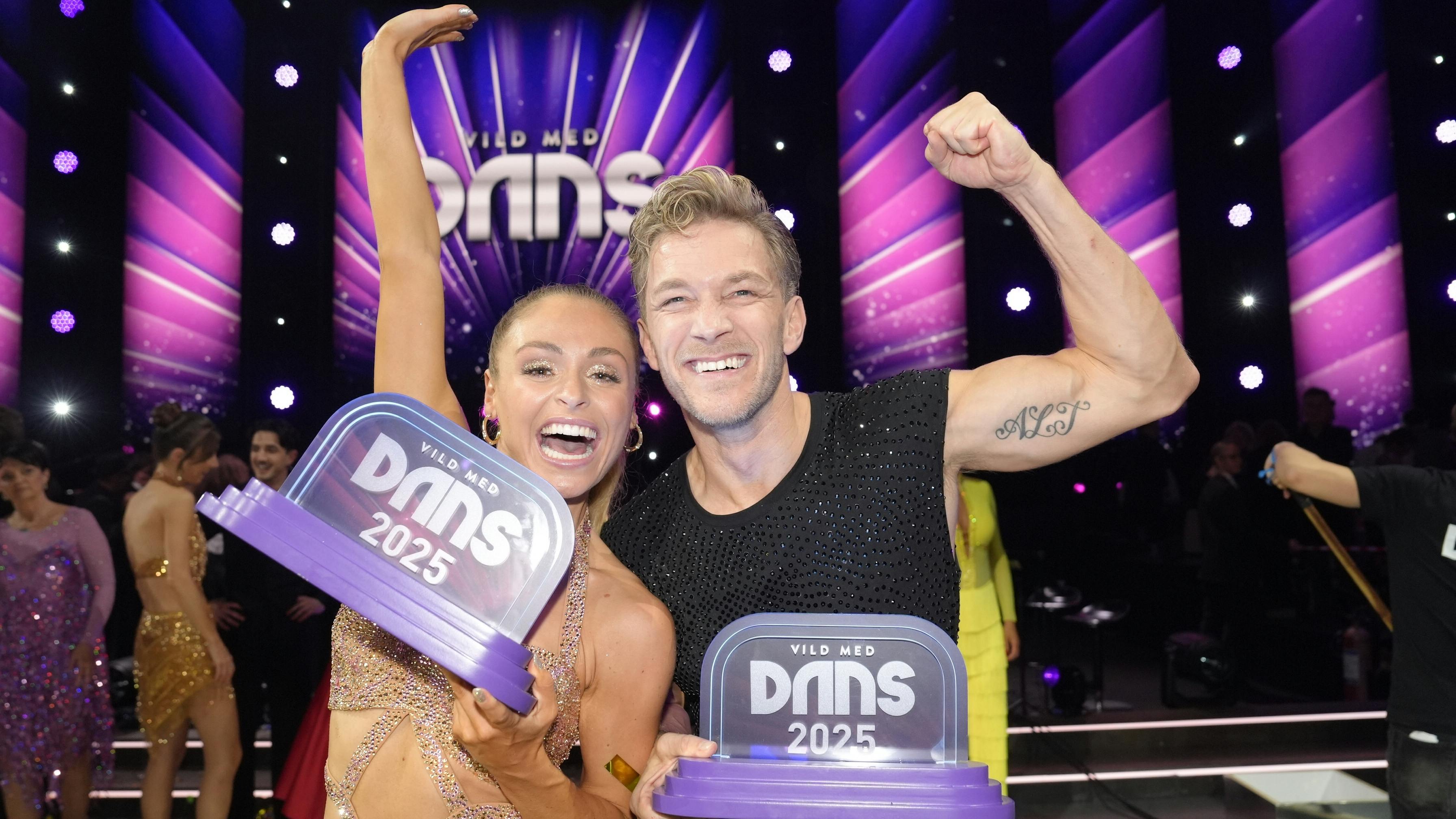 Jasmin Lind og Michael Olesen var jublende lykkelige over "Vild med dans"-sejren.