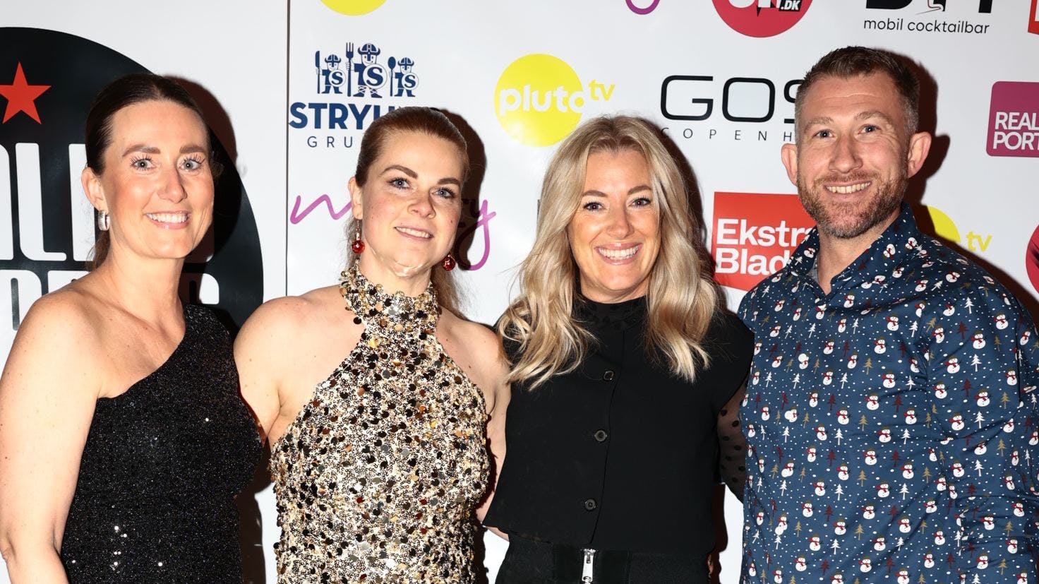 Mette, Laura, Dorthe og Sonny fra "Gift ved første blik" til Reality Awards' julefrokost.