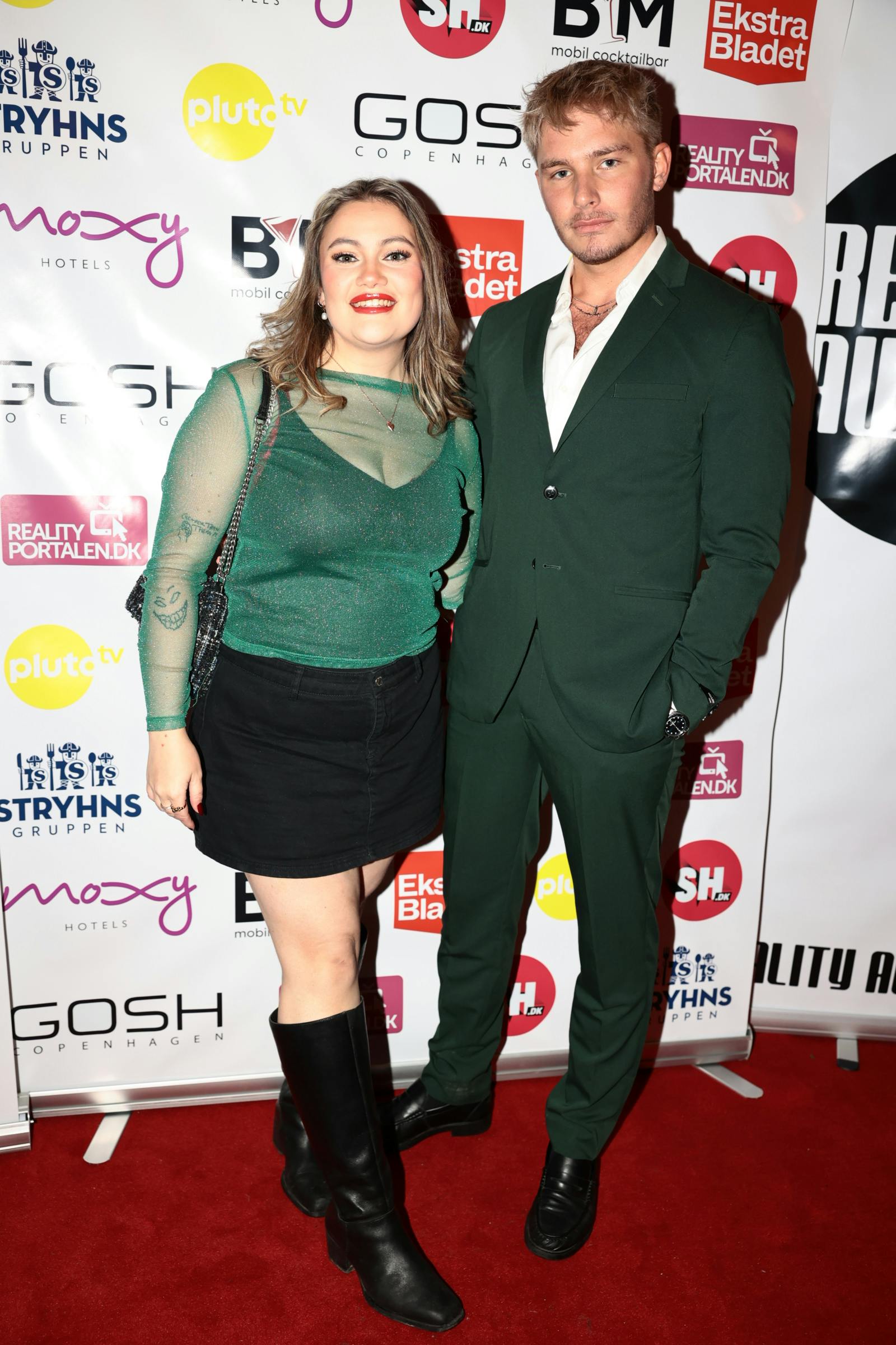 Stephanie Siguenza på den røde løber med Mathias Bjørnhof. 