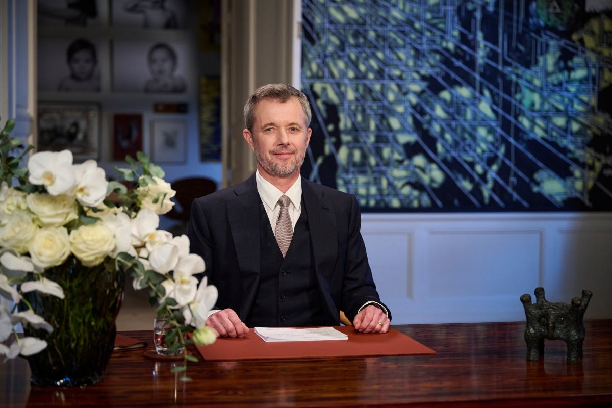 Sådan så det ud, da kong Frederik sidste år holdt sin første nytårstale. 