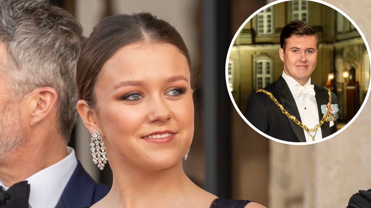 Prinsesse Isabella, som ankommer til festforestilling i Det Kongelige Teater i forbindelse med sin 18-års fødselsdag. Indsat foto: Kronprins Christian til nytårstaffel.