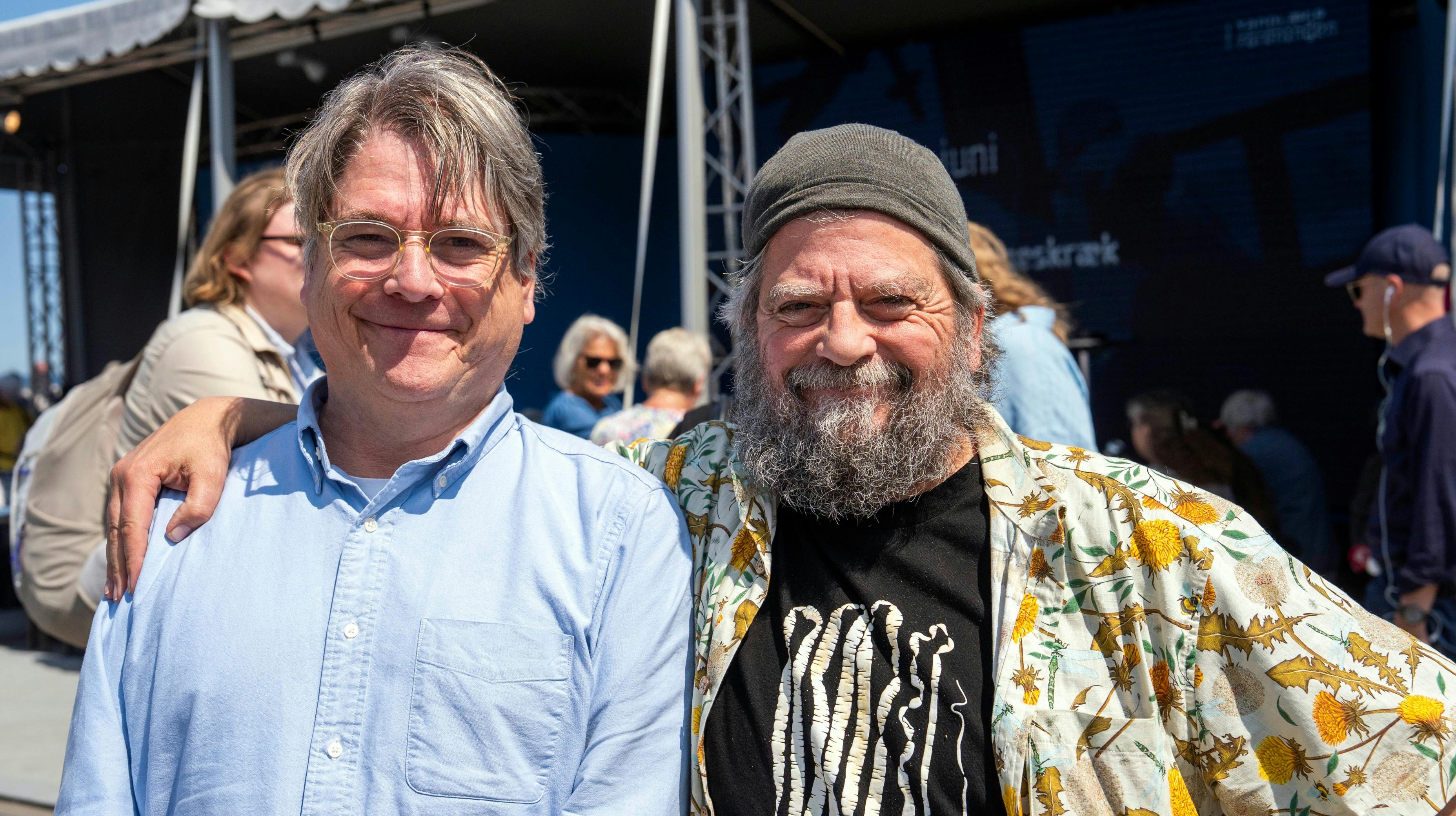 Peter Lund Madsen og Anders Lund Madsen på Folkemødet på Bornholm tidligere i år.