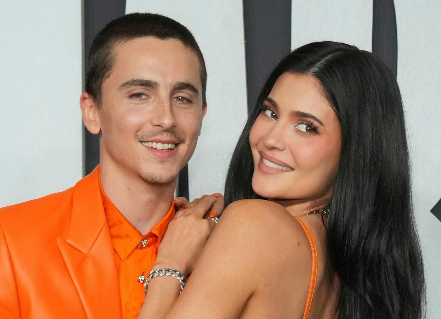 Timothée Chalamet og Kylie Jenner på den røde løber.