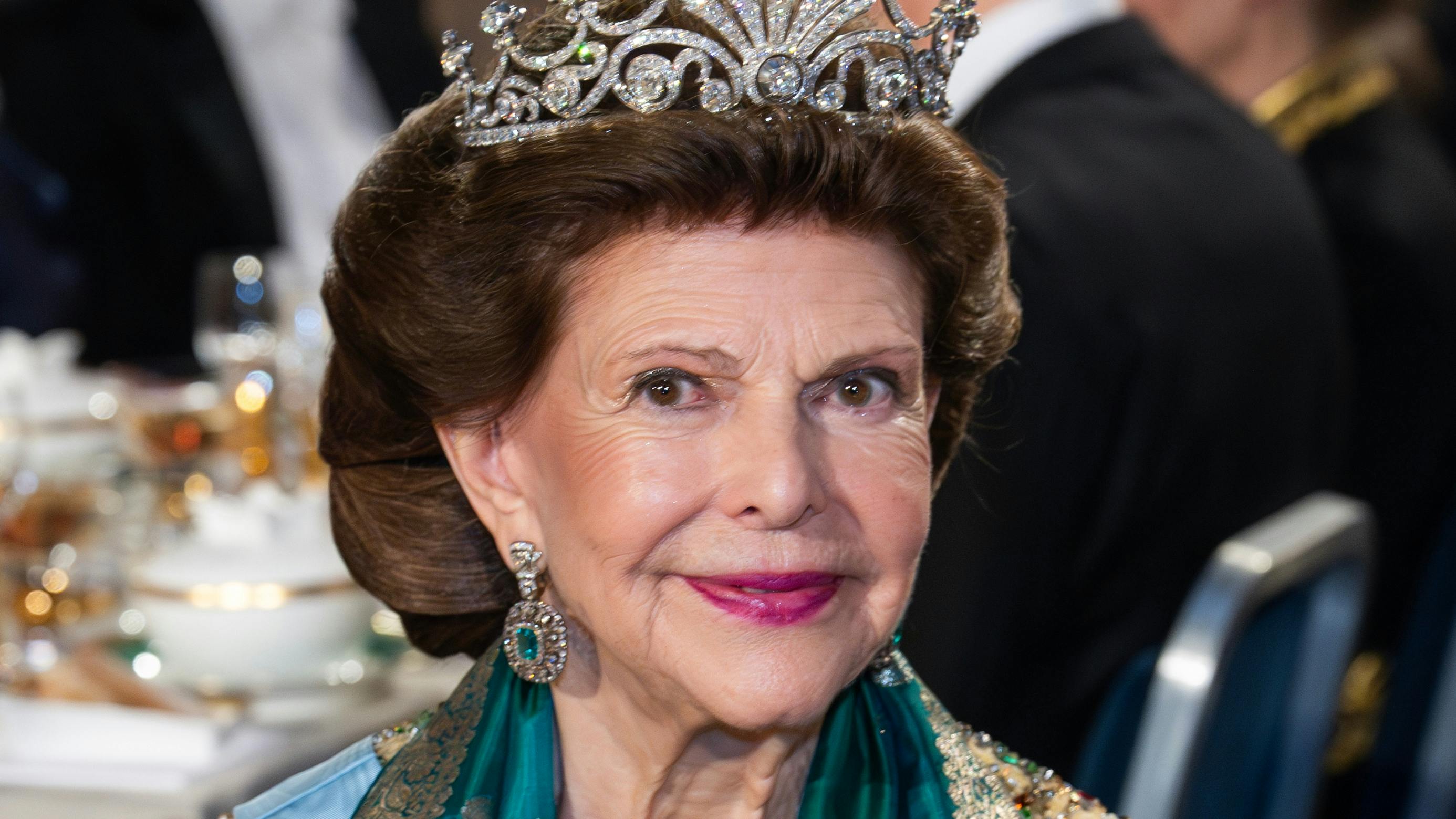 Dronning Silvia ved Nobelfesten den 10. december. 