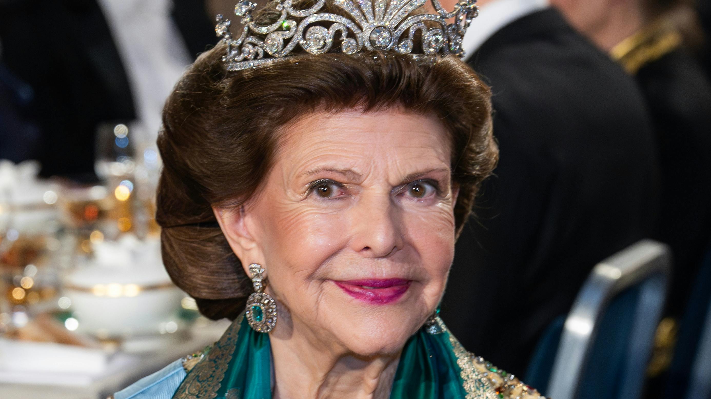 Dronning Silvia ved Nobelfesten den 10. december.