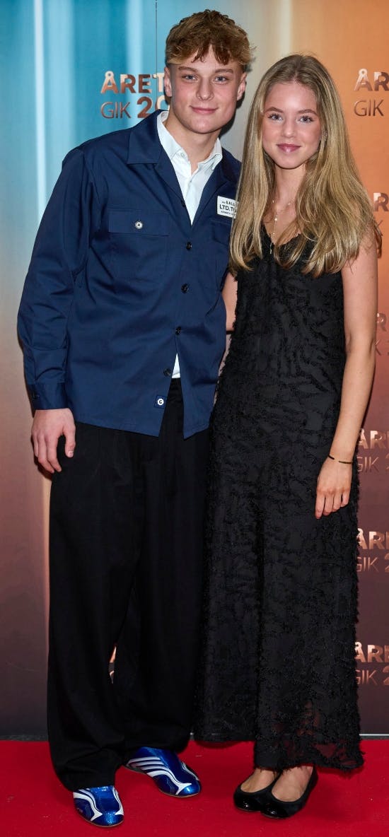 Jeppe og Ingrid var blandt aftenens sødeste par på den røde løber