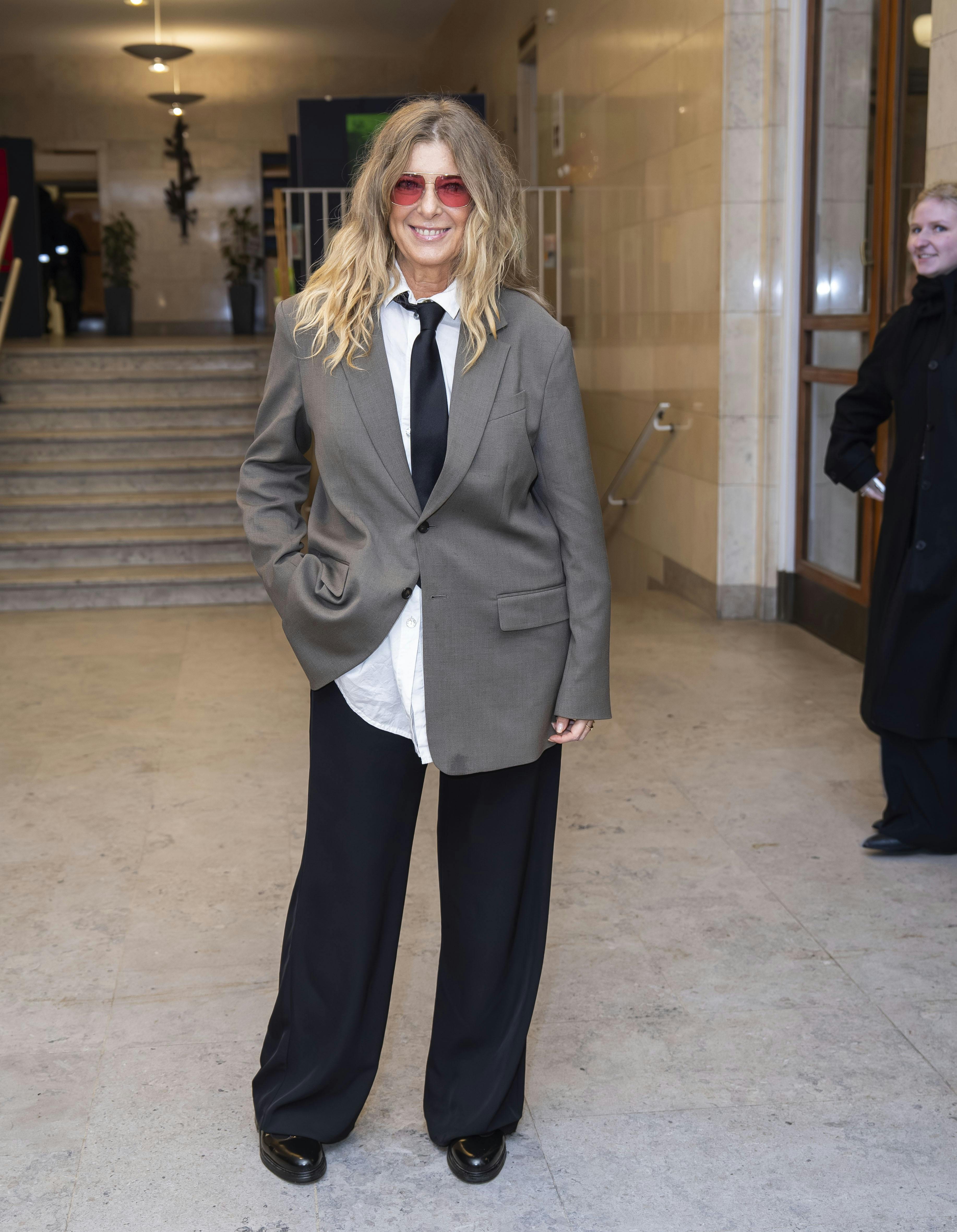 Skuespilleren Paprika Steen så smart ud til Søren Le Schmidts modeshow.