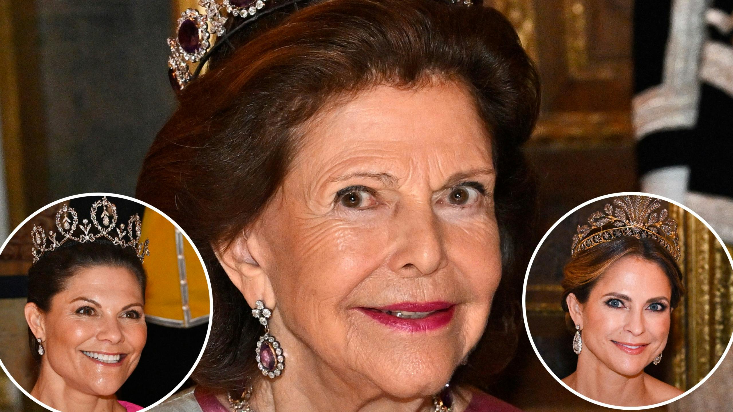 Dronninng Silvia, kronprinsesse Victoria og prinsesse Madeleine.