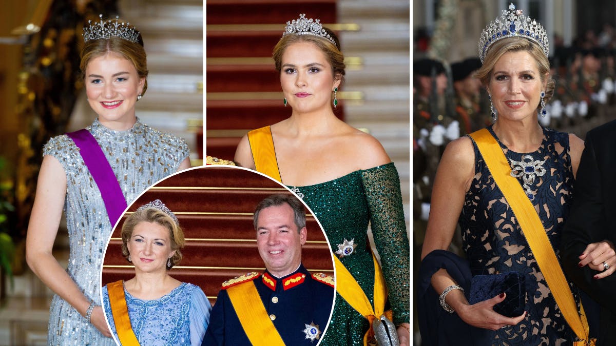 Prinsesse Elisabeth, prinsesse Amalia og dronning Maxima. Indsat foto af storhertuginde Stéphanie og storhertug Guillaume. 