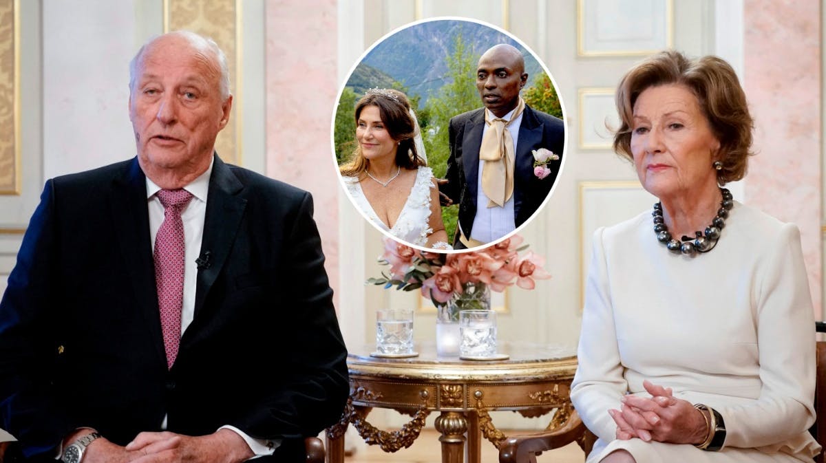 Kong Harald og dronning Sonja. Indsat foto af prinsesse Märtha Louise og Durek Verrett.