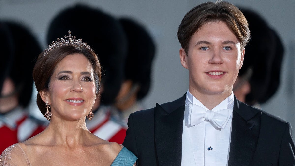 Dronning Mary og kronprins Christian.