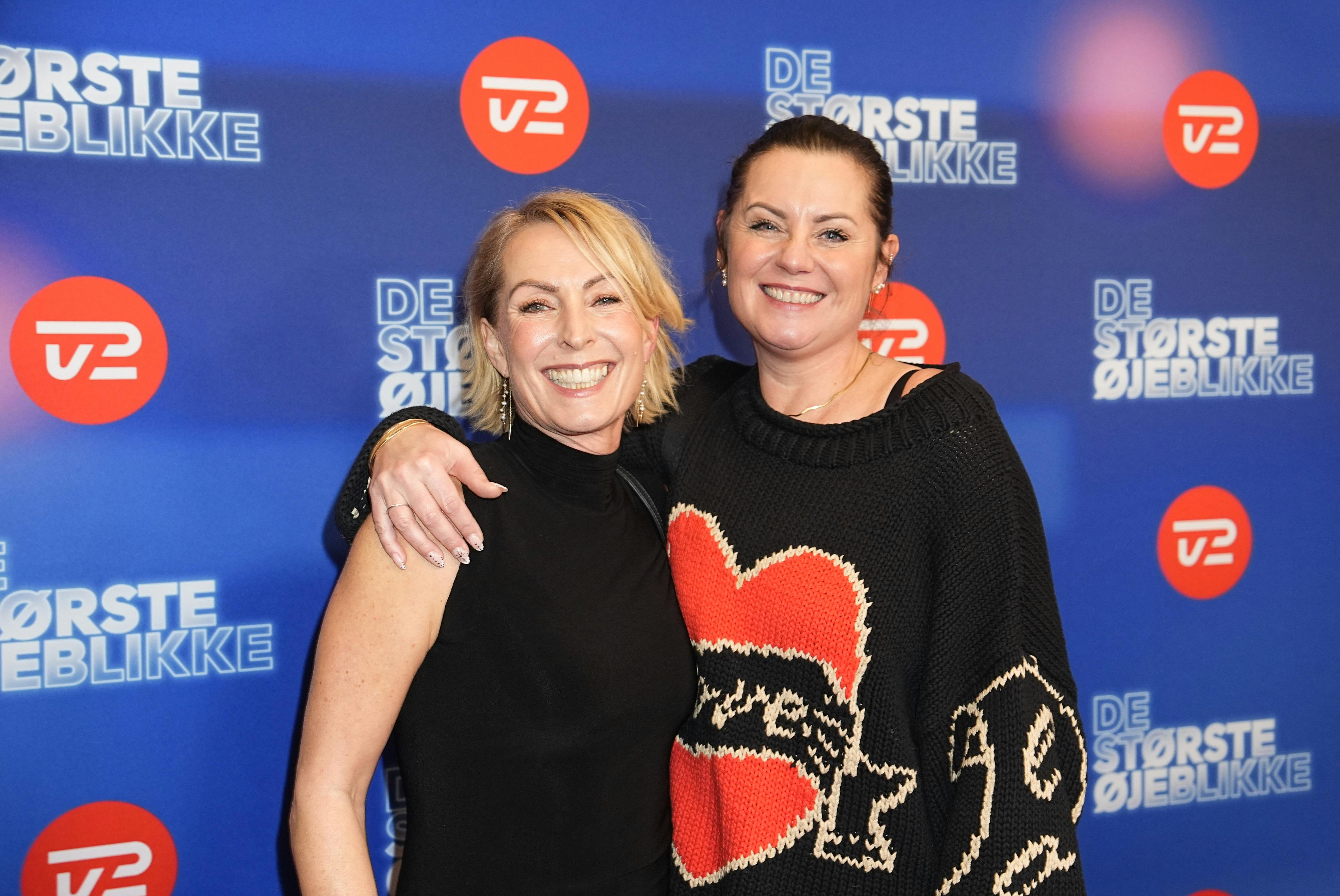 Karen-Helene Hjorth krammede TV 2-kollegaen Cecilie Beck til "De største øjeblikke".