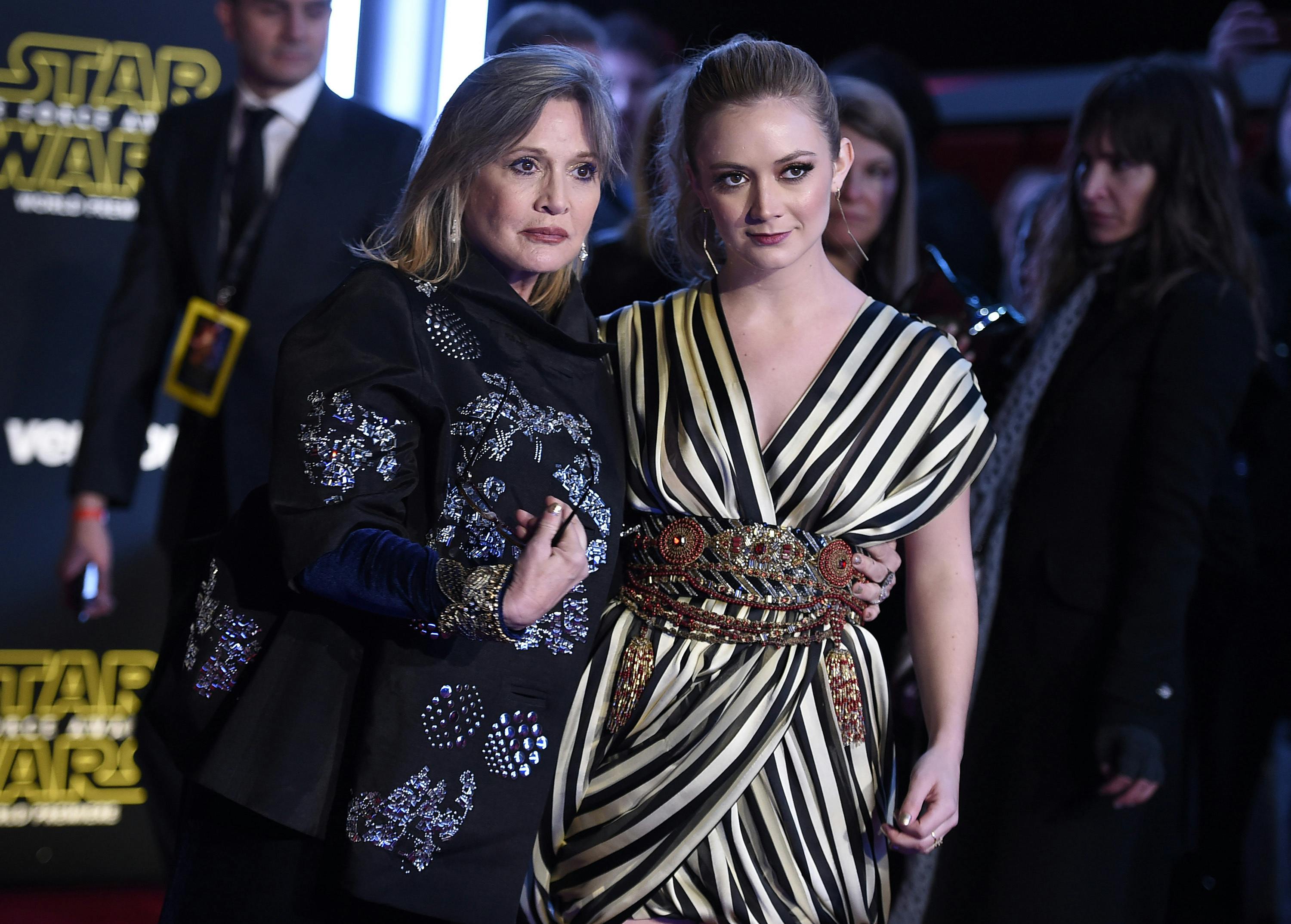 Carrie Fisher og Billie Lourd fotograferet sammen i 2015.