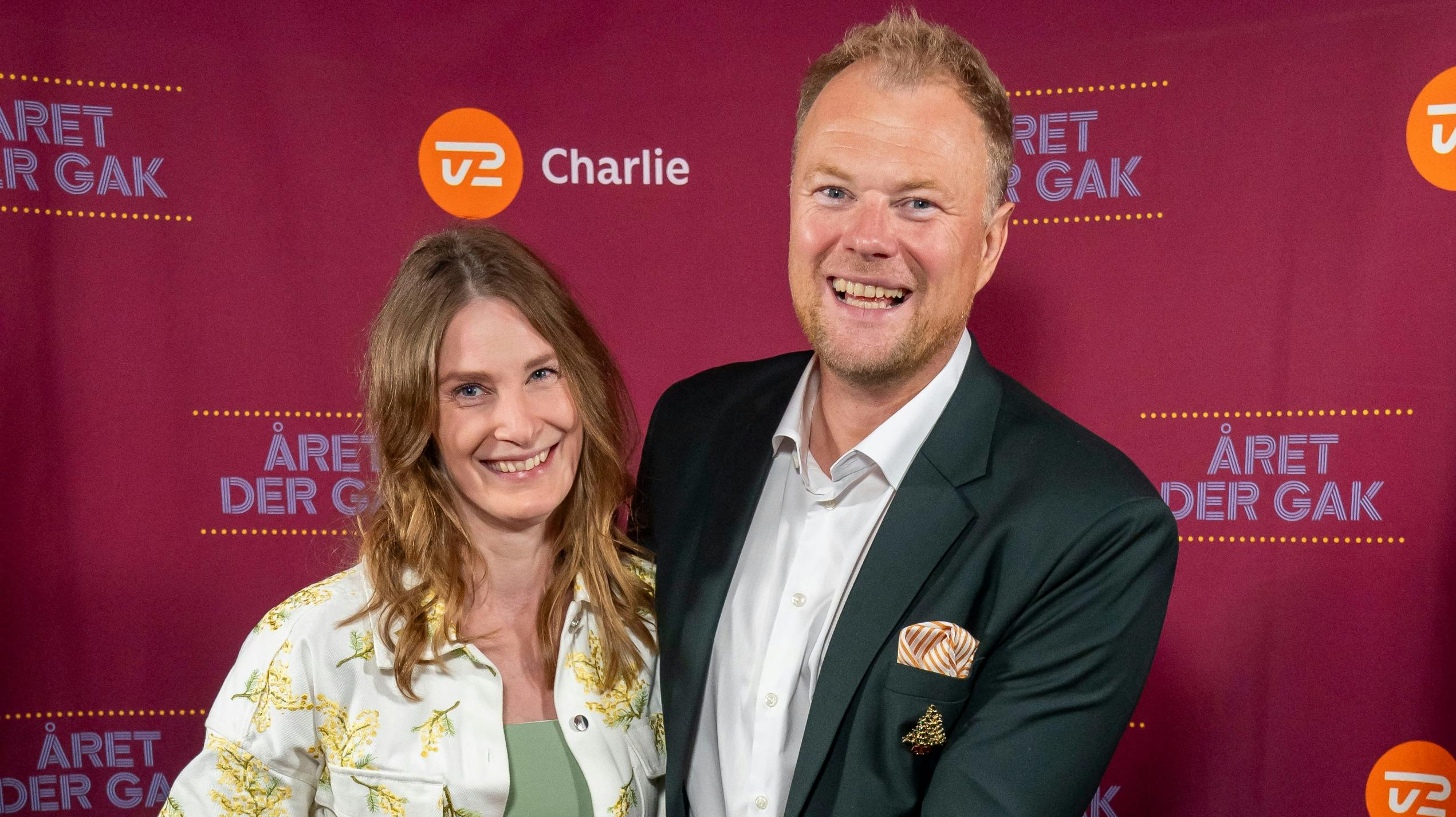 Tv-værten Christian Degn med kæresten Trine.