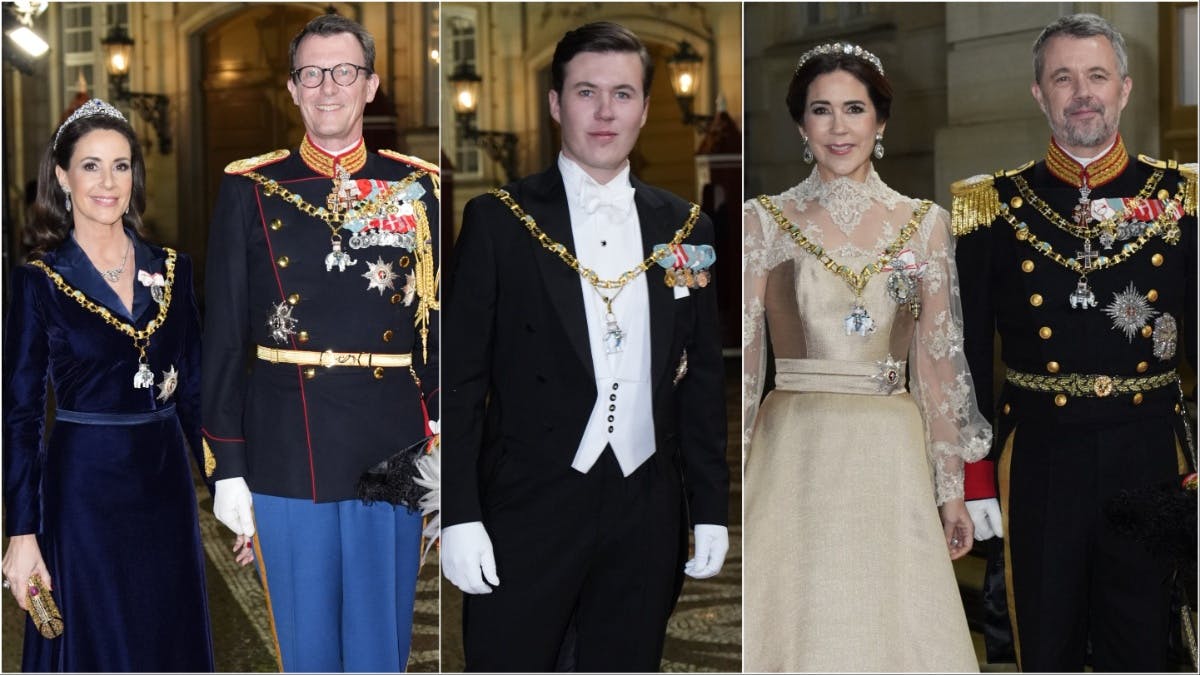 Prinsesse Marie, prins Joachim, kronprins Christian, dronning Mary og kong Frederik. 