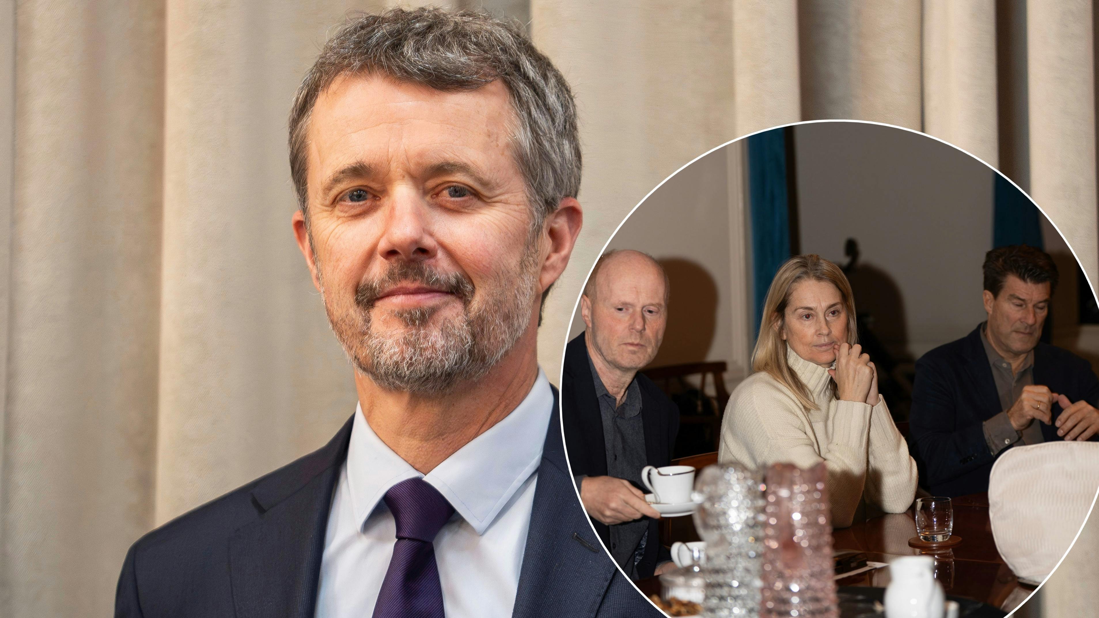 Kong Frederik. I boble: Billede taget under komitémødet i Christian VIIIs Palæ.