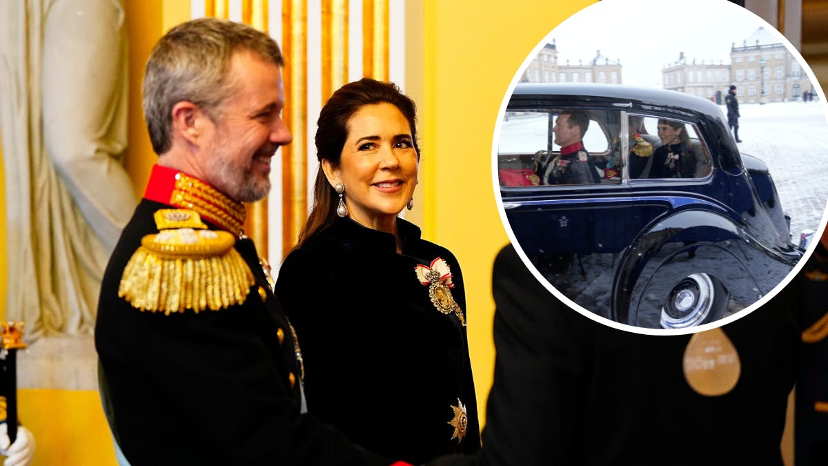Kong Frederik og dronning Mary. Indsat foto: Kongeparret ankommer til Amalienborg.&nbsp;